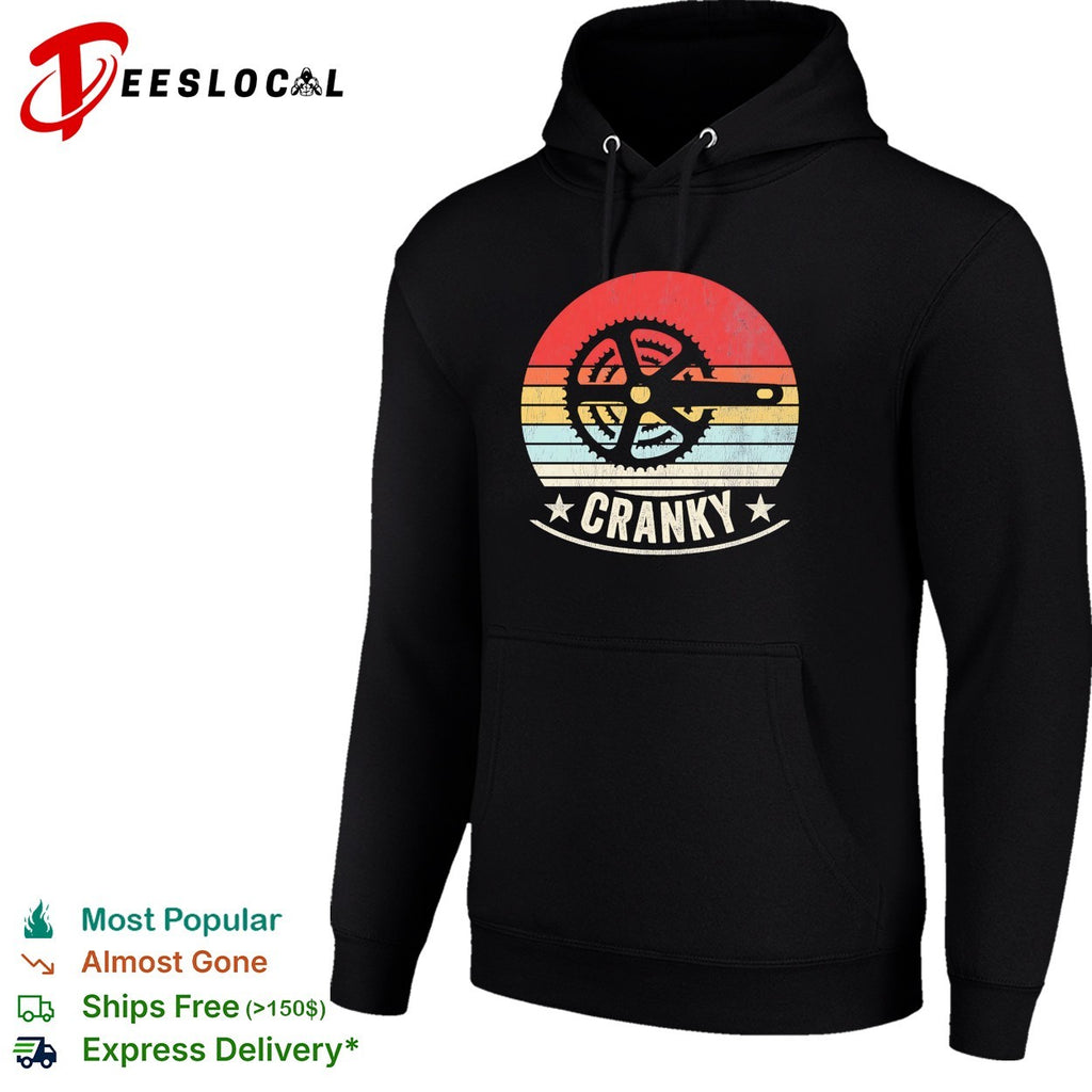 Cranky bike crank retro sunset shirt