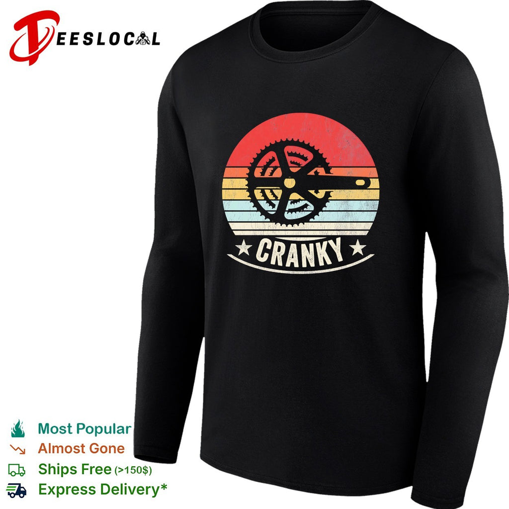 Cranky bike crank retro sunset shirt