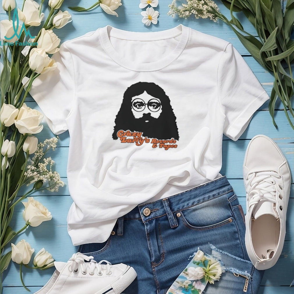 Crazy Larry’s records and tapes man portrait shirt