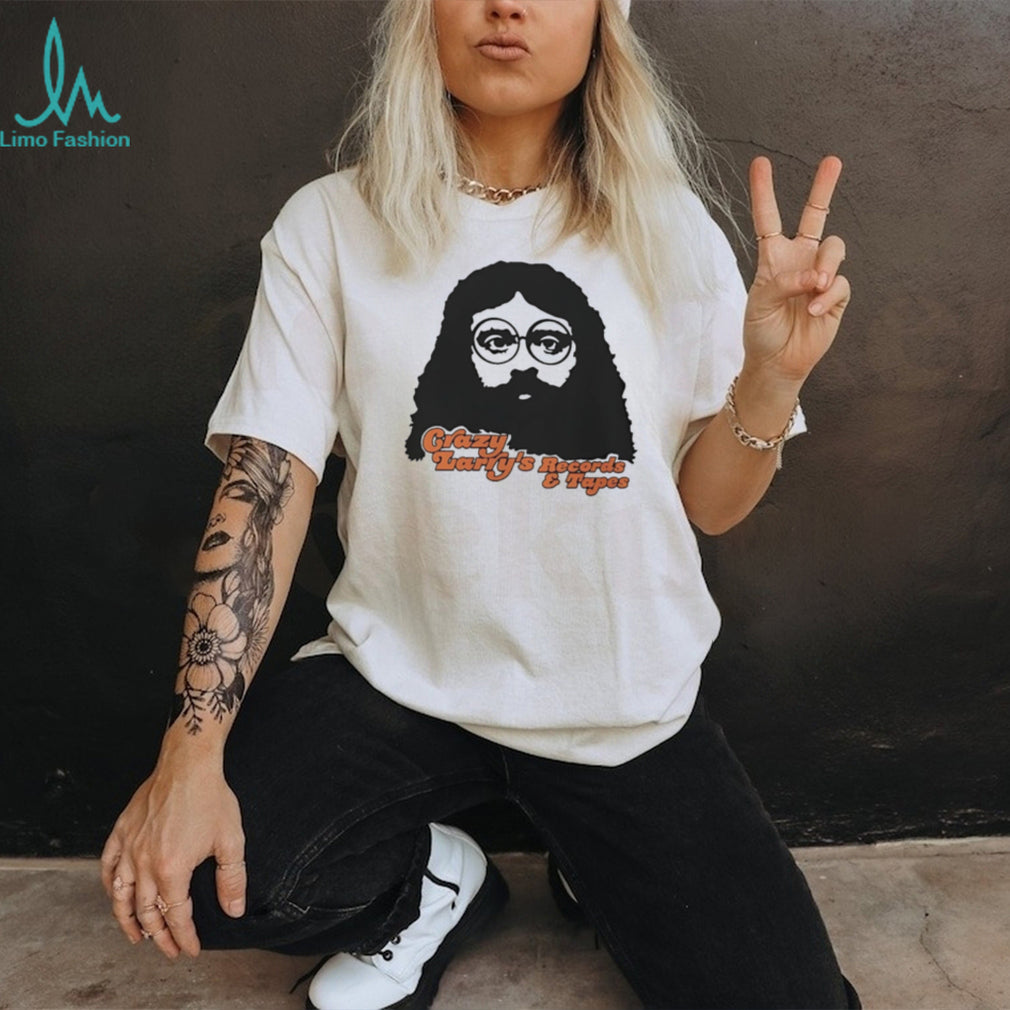 Crazy Larry’s records and tapes man portrait shirt