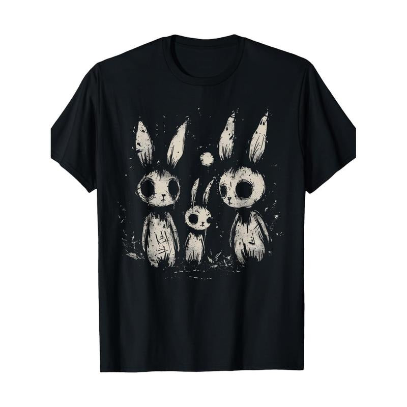 Creepy Cute Bunny Rabbits Horror Goth Grunge Alternative Aesthetic T-Shirt Design Hoodie, Sweatshirt | PodTeesHub.com
