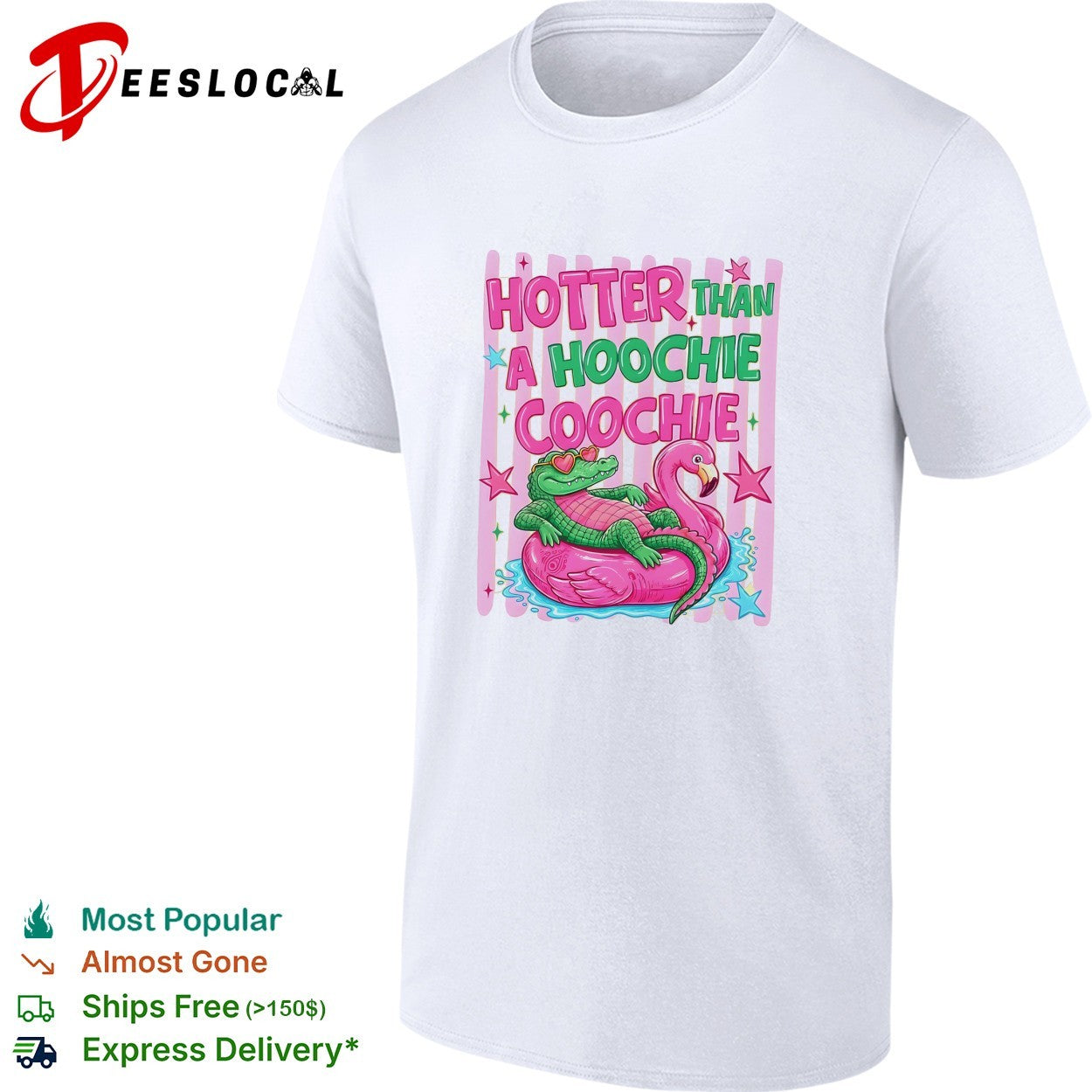 Crocodile on flamingo pool float hotter than a hoochie coochie shirt