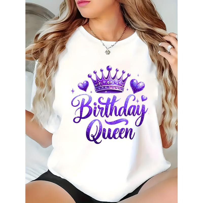 Crown and purple hearts birthday T-shirt cotton attire Hoodie, Sweatshirt | PodTeesHub.com