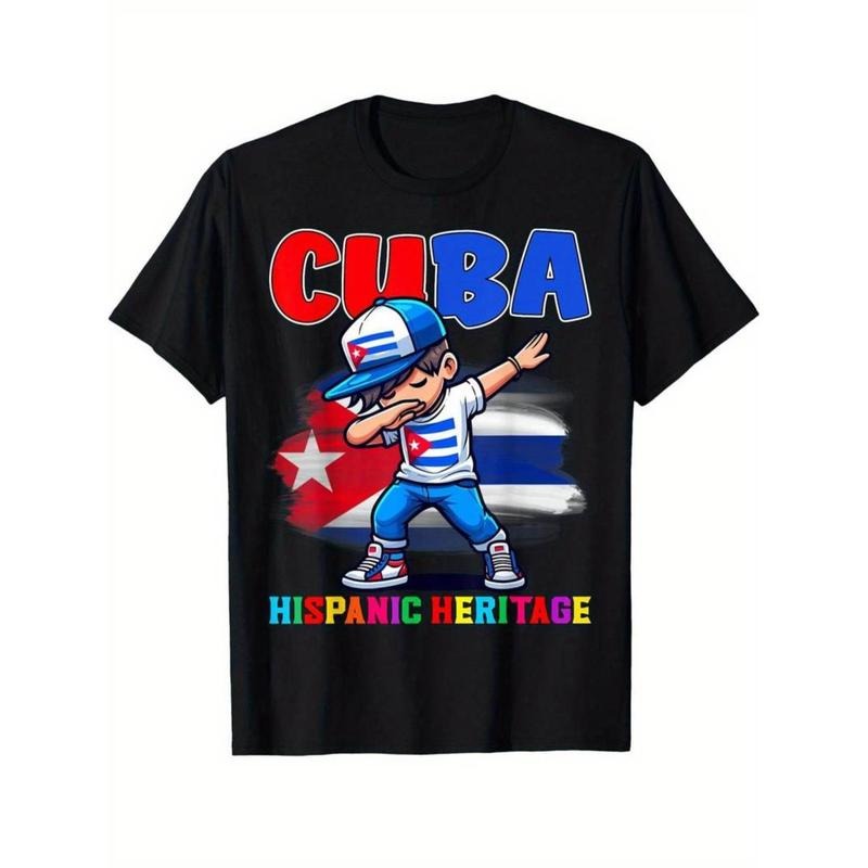 Cuban Heritage Kid Dabbing In Celebration T Shirt 100 Cotton Comfortable Tee For Children Hoodie, Sweatshirt | PodTeesHub.com