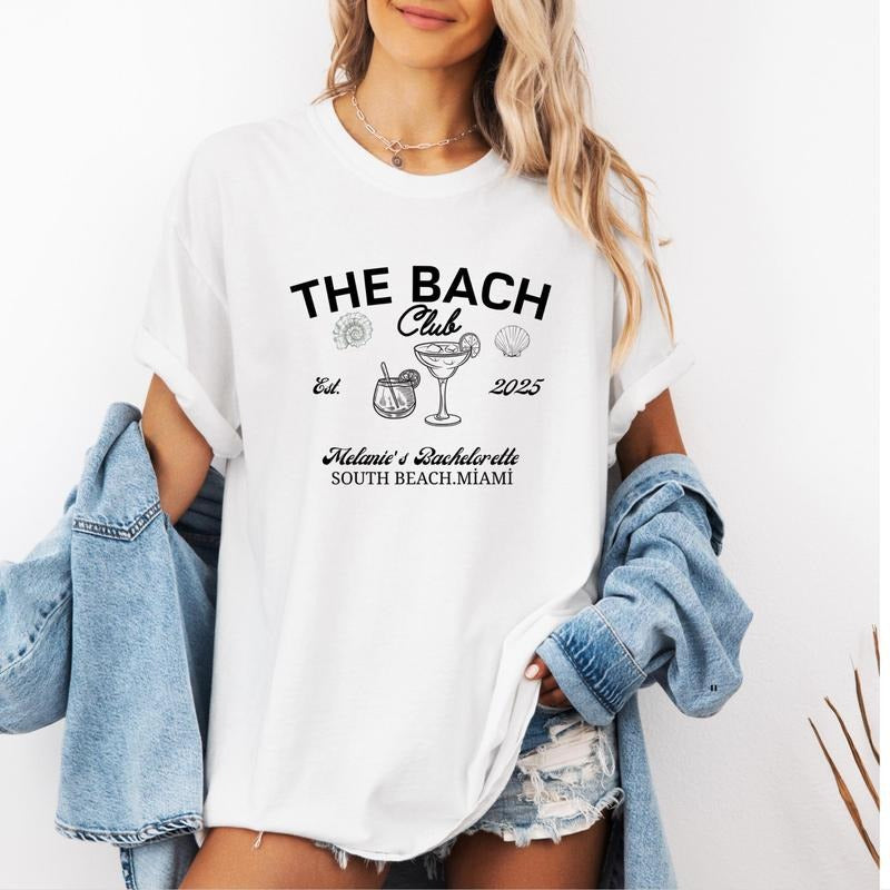 Custom Beach Bachelorette Shirt The Bach Club Tshirt Club Bachelorette Gift Coastal Bachelorette Gifts Hoodie, Sweatshirt