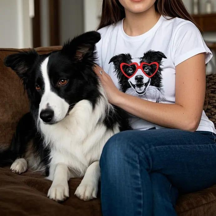 Custom Dogs With Glasses T-shirt, Custom with Your Pet Comfortable Top for Pet Lovers, Menswear Graphic Tee, Gift for...