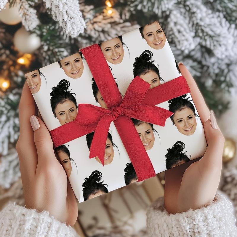 Custom Face Print Gift Wrapping Paper, Funny Gift for Boyfriend, Unique Personalized Birthday Wrap, Gift for Girlfriend...