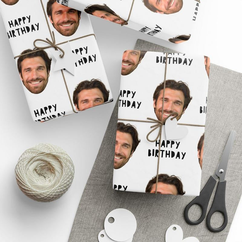 Custom Photo Birthday Wrapping Paper: Matte or Glossy Gift Wrap T-Shirts, Hoodie, Sweatshirt | PodTeesHub.com