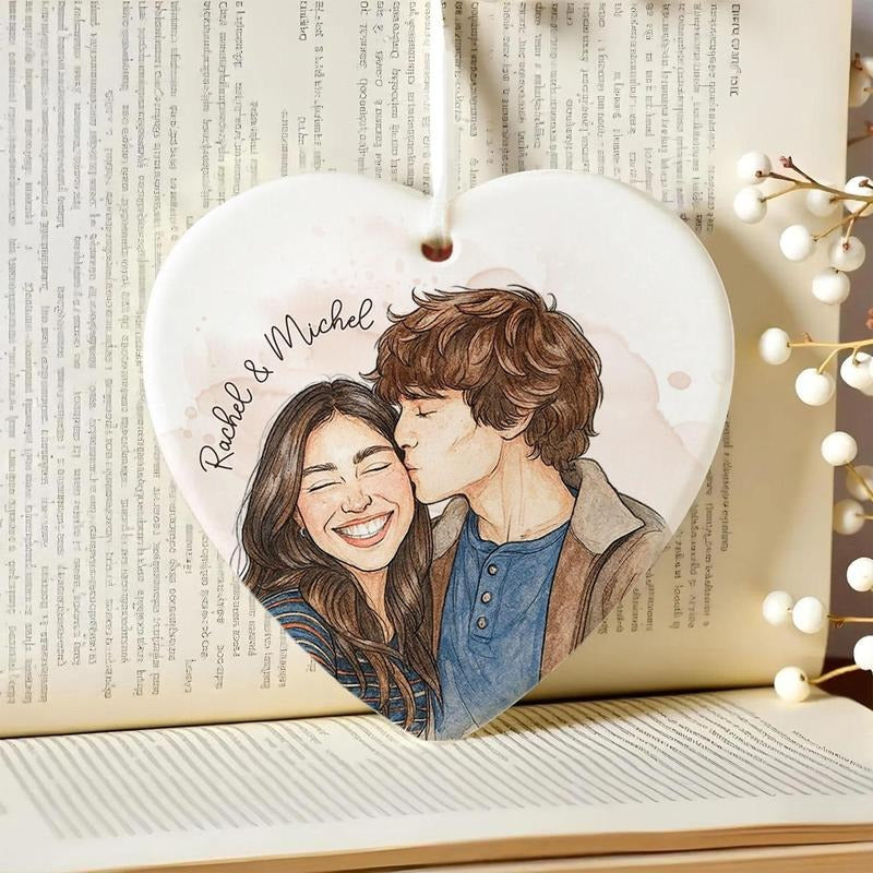 Custom Photo Ornament, Personalized Watercolor Ornaments, Christmas Ornament 2025, Family Portrait Ornament, Couple...