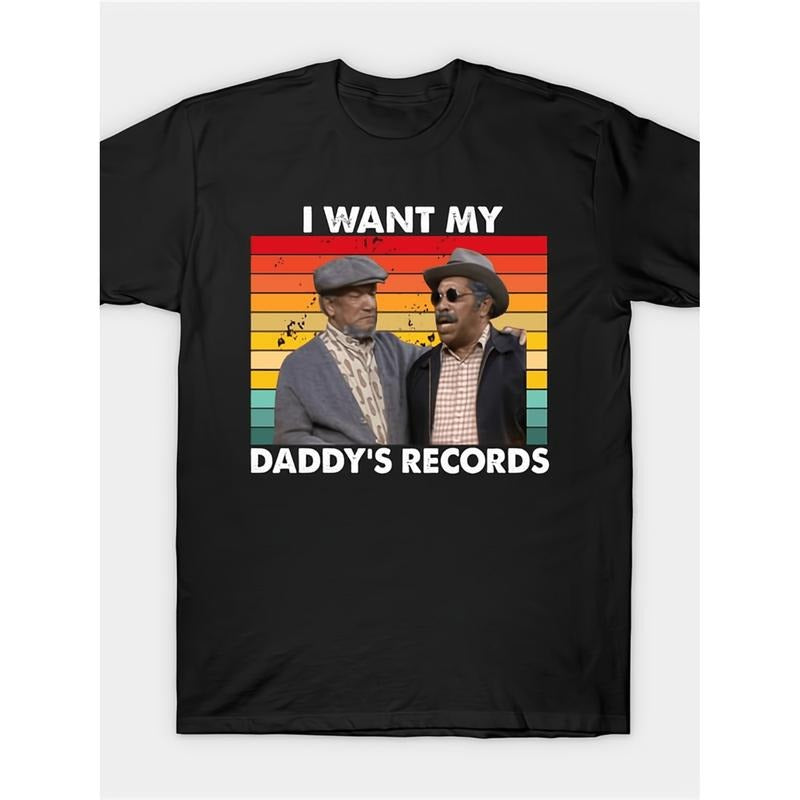 Custom T-Shirt With Dad's Record Design For Men Women Halloween Thanksgiving Christmas Gift Black Hoodie, Sweatshirt