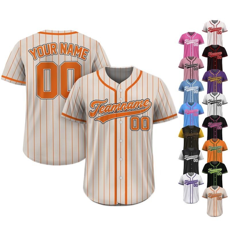 Custom Team Name Number Baseball Jersey Pinstripe, Custom Baseball Jersey for Men Women, Personalized Pinstripe Jersey...