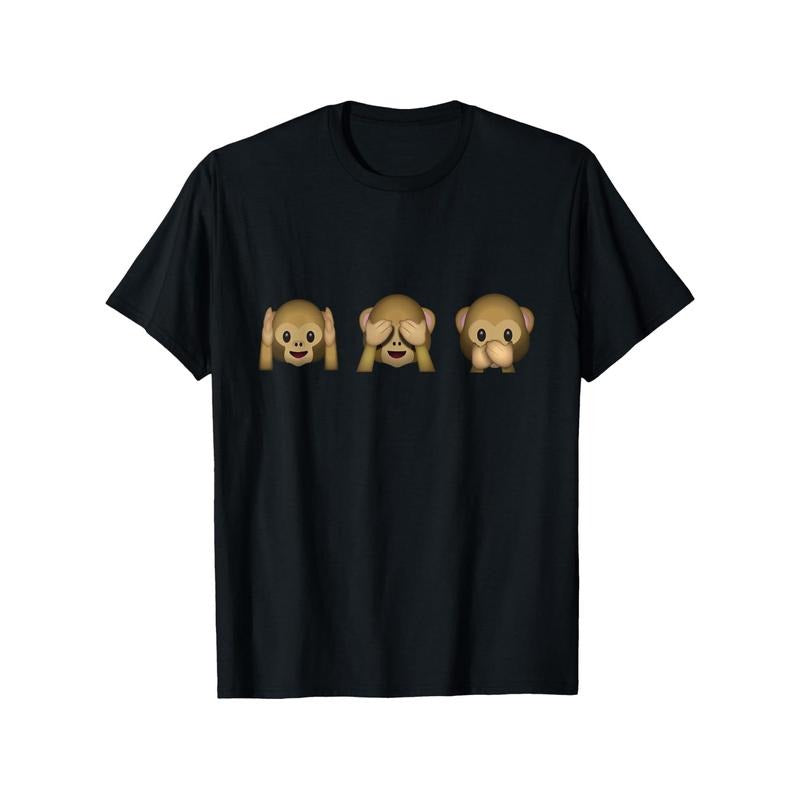 Cute Hear See Speak No Evil Emoticon T-Shirt T-Shirt Hoodie, Sweatshirt | PodTeesHub.com