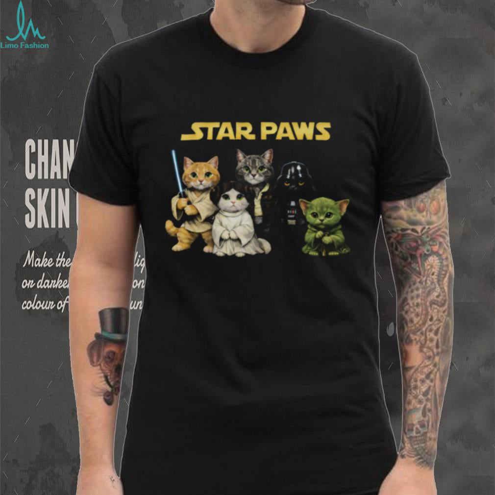 Cute Star Paws Cat Characters Sci Fi Movie Kitten Parody T Shirt