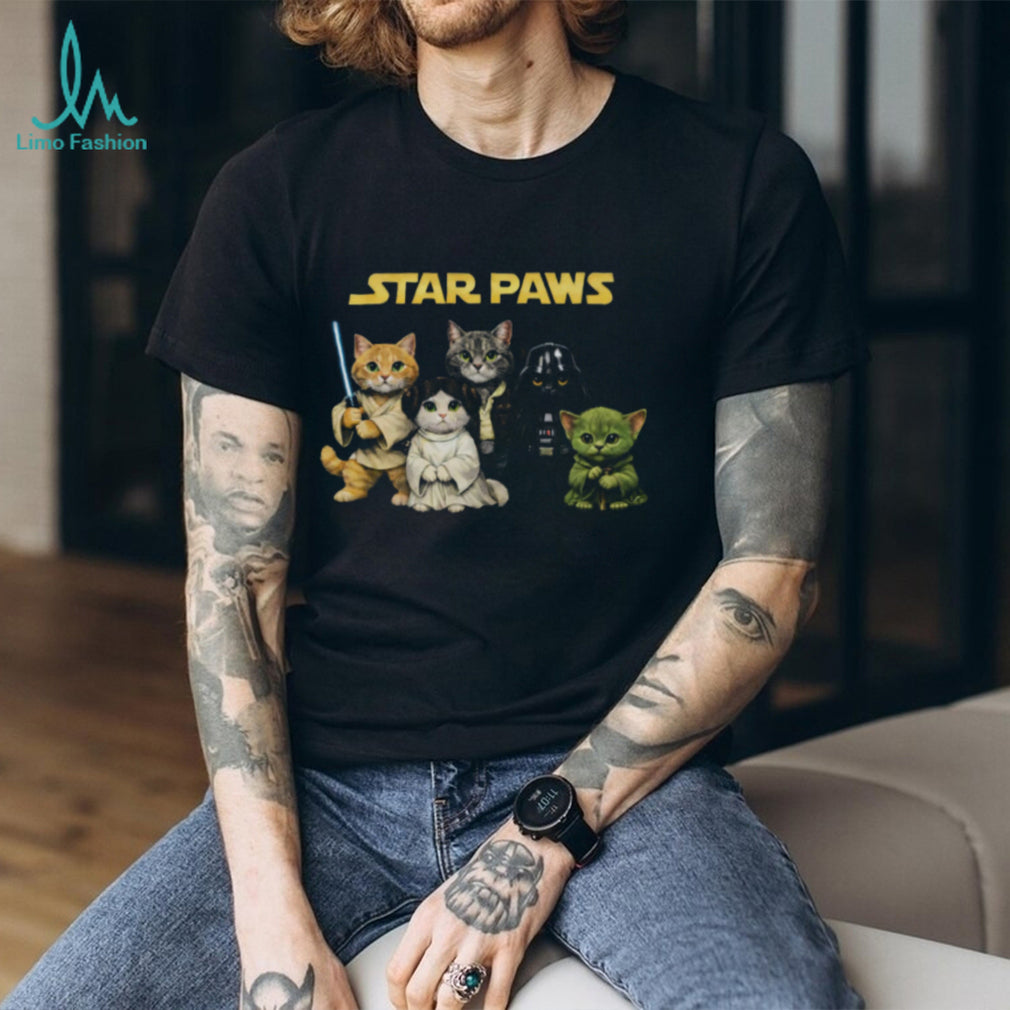 Cute Star Paws Cat Characters Sci Fi Movie Kitten Parody T Shirt