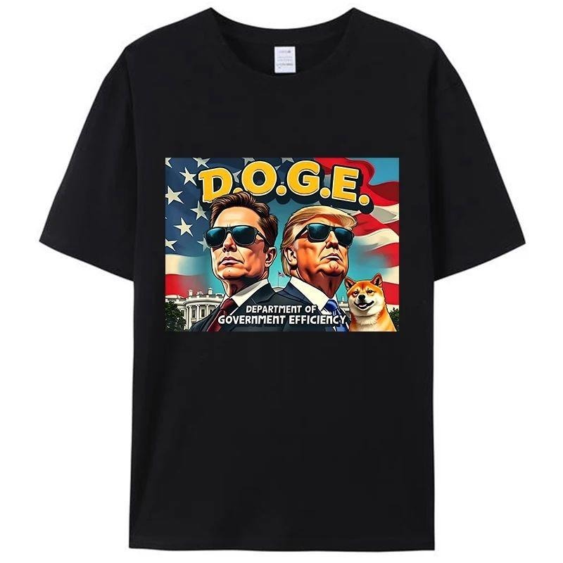 D.O.G.E DOGE Department of Government Efficiency Cool Trump Leisure Men's T-Shirt Clothing Women Cotton Short Sleeve Tee...