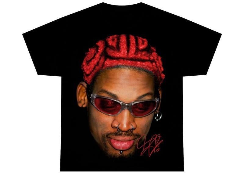 DENNIS RODMAN T-SHIRT | Rare black Homage Vintage Rap Tee Hip Hop Style Graphic Bootleg Tee Hoodie, Sweatshirt