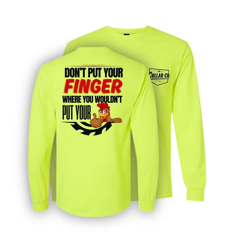 DONT PUT YOUR FINGER WHERE YOU WOULDN'T PUT YOUR CHICKEN T SHIRT Cotton Fit Casual Black Hoodie, Sweatshirt | PodTeesHub.com