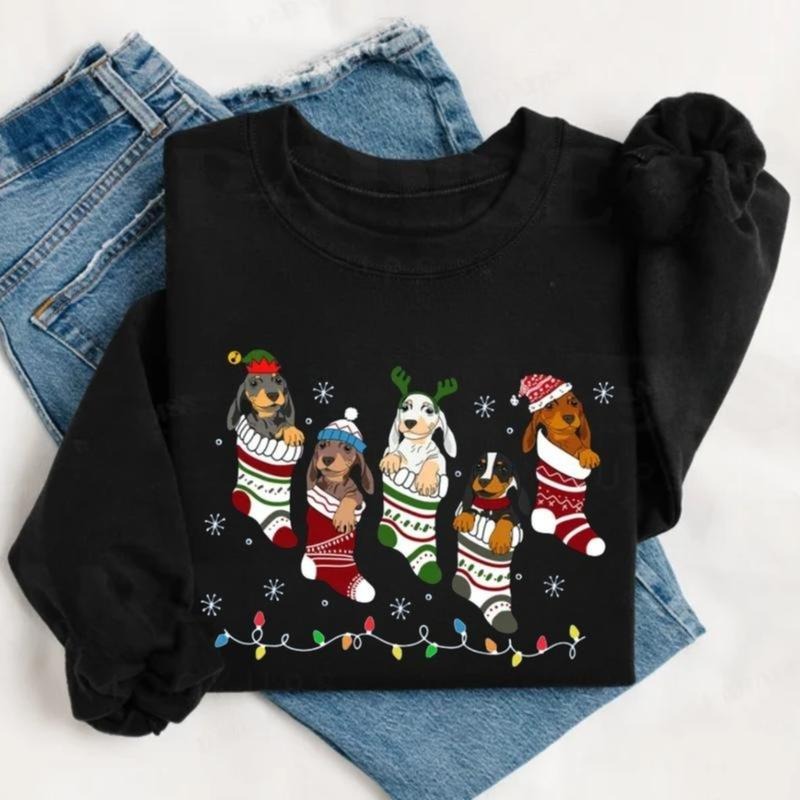 Dachshund Christmas Sweatshirt, Christmas Dog Sweatshirt, Dachshund Sweatshirt, Dachshund Mom ,Dachshund Lover , Xmas...