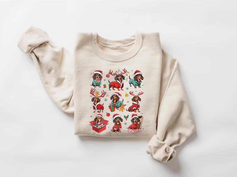 Dachshund Christmas Sweatshirt, Dachshund Christmas, Wiener Dog Shirt, Dachshund Mom, Christmas Dog, Dog Mom Crewneck,...