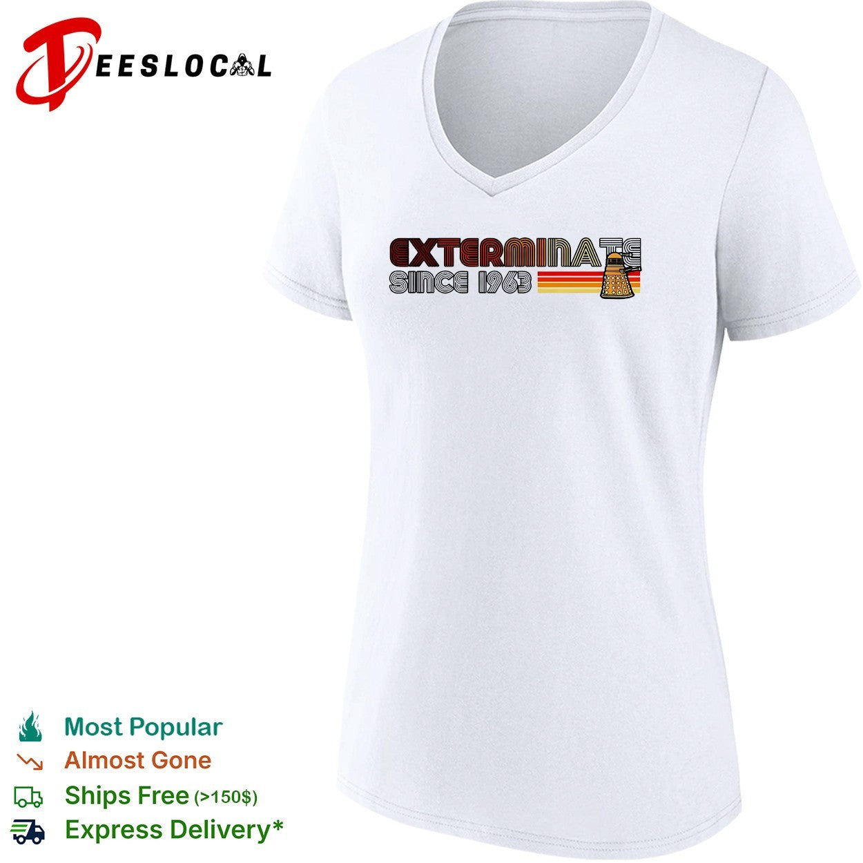 Dalek exterminate since 1963 Doctor Who retro stripe shirt