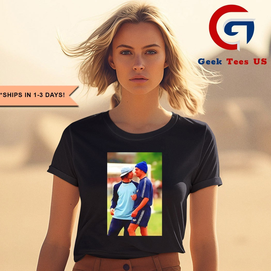 Damon Albarn and Liam Gallagher photo shirt