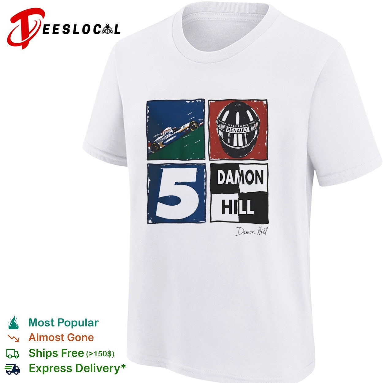 Damon Hill Williams Renault F1 Racing 5 Champion Formula 1 shirt