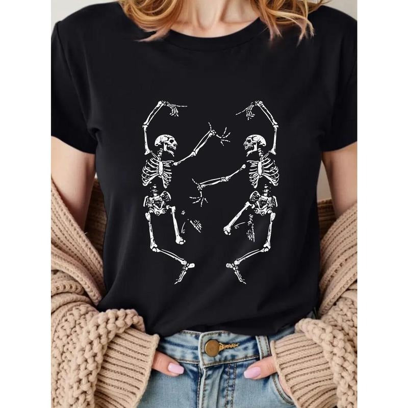 Dance - off Skeletons Graphic Tee: A Nod to Retro Gothic Aesthetics Hoodie, Sweatshirt | PodTeesHub.com