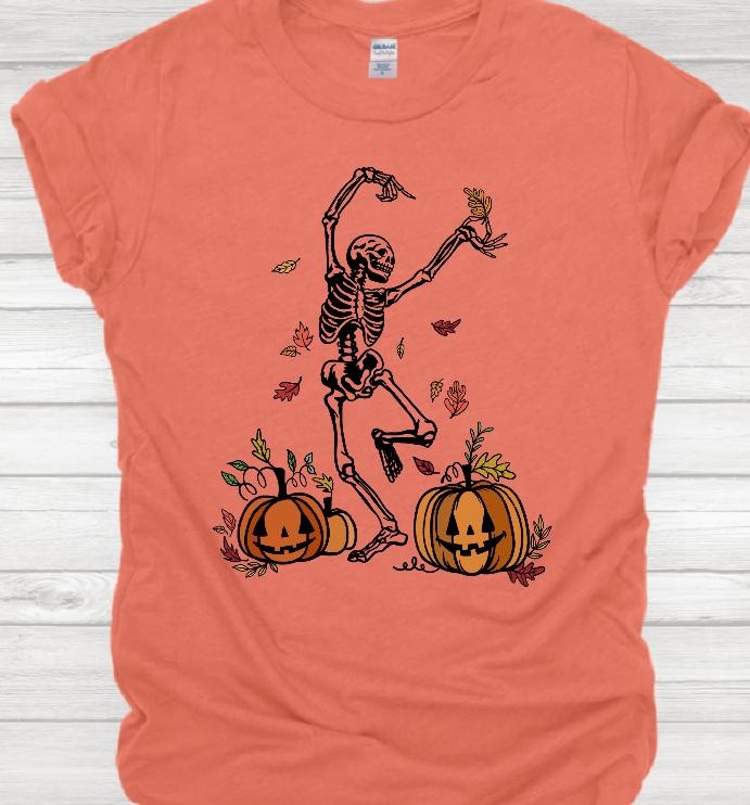 Dancing Fall Skeleton T-shirt Hoodie, Sweatshirt | PodTeesHub.com