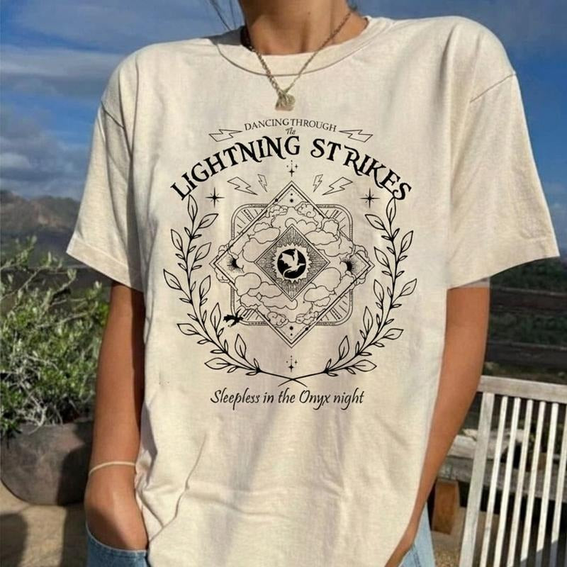 Dancing Through the Lightning Strikes Shirt, Onyx Storm Shirt, Fourth Wingg Shirt, Basgiath War Collegee, Sleepless in...