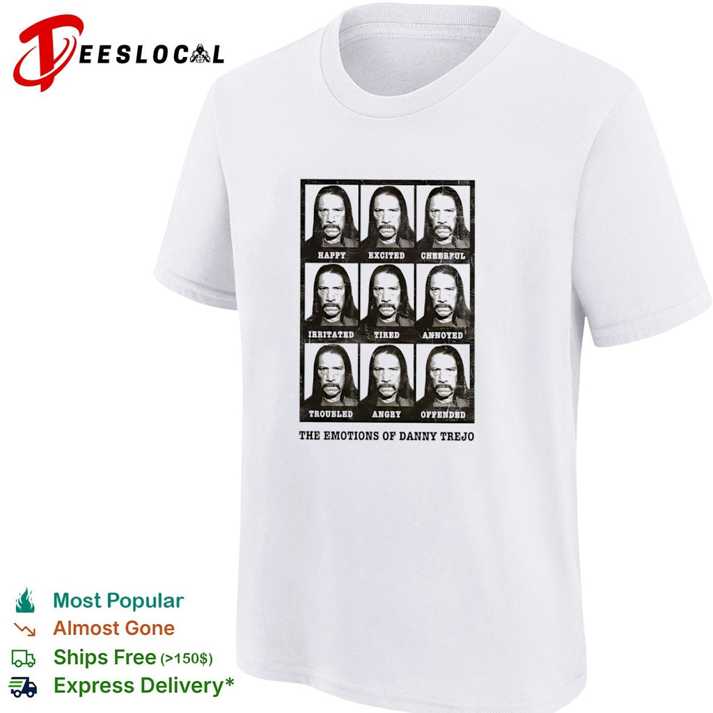 Danny Trejo The emotions grid face photo shirt