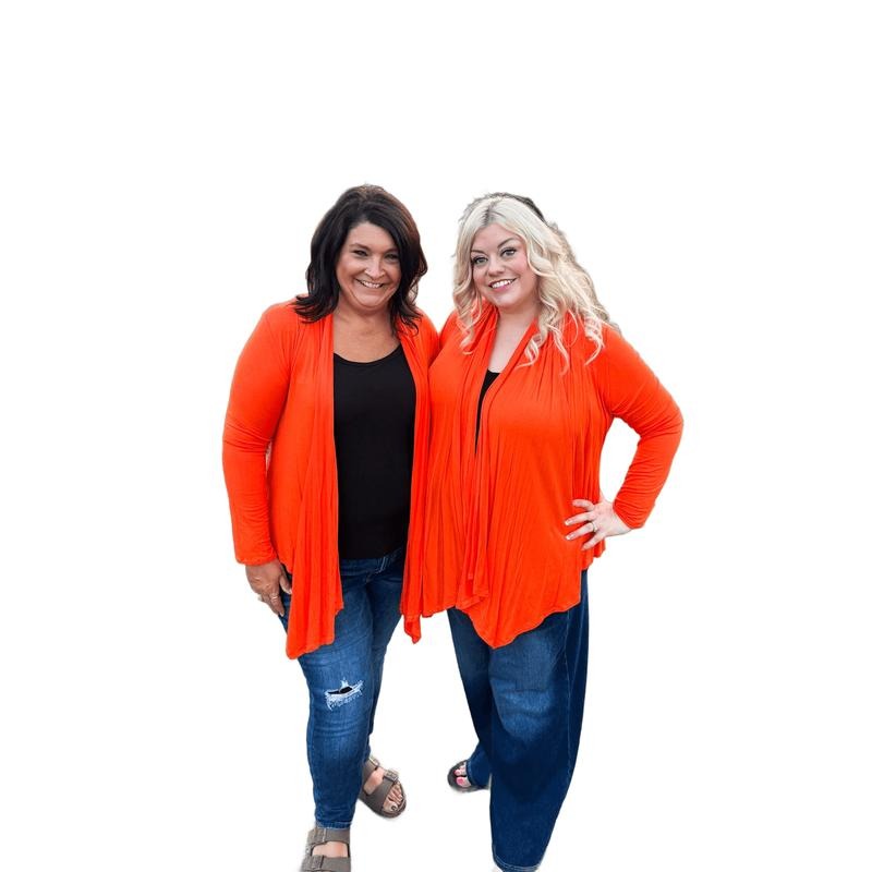 Darcy's Orange Long Sleeved Draped Front Cardi T-Shirts, Hoodie, Sweatshirt | PodTeesHub.com