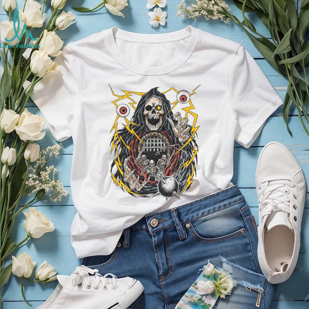 Dark Fantasy Grim Reaper Skeleton Dungeon Master Graphic T Shirt