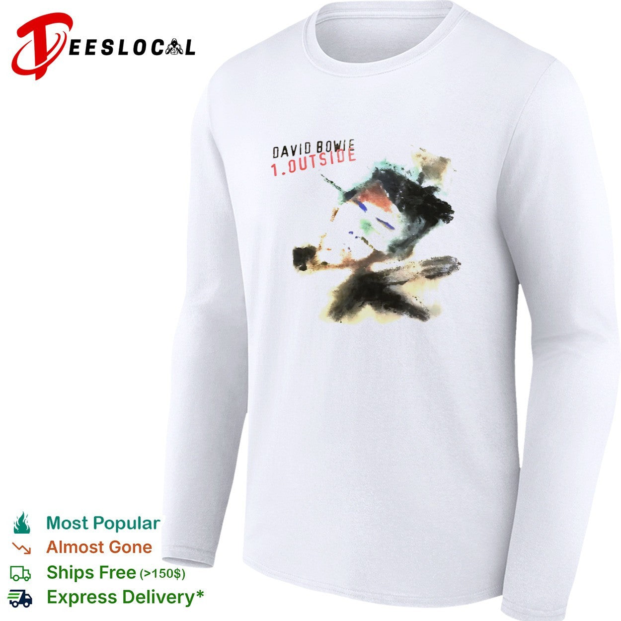 David Bowie 1 outside album cover abstract shirt
