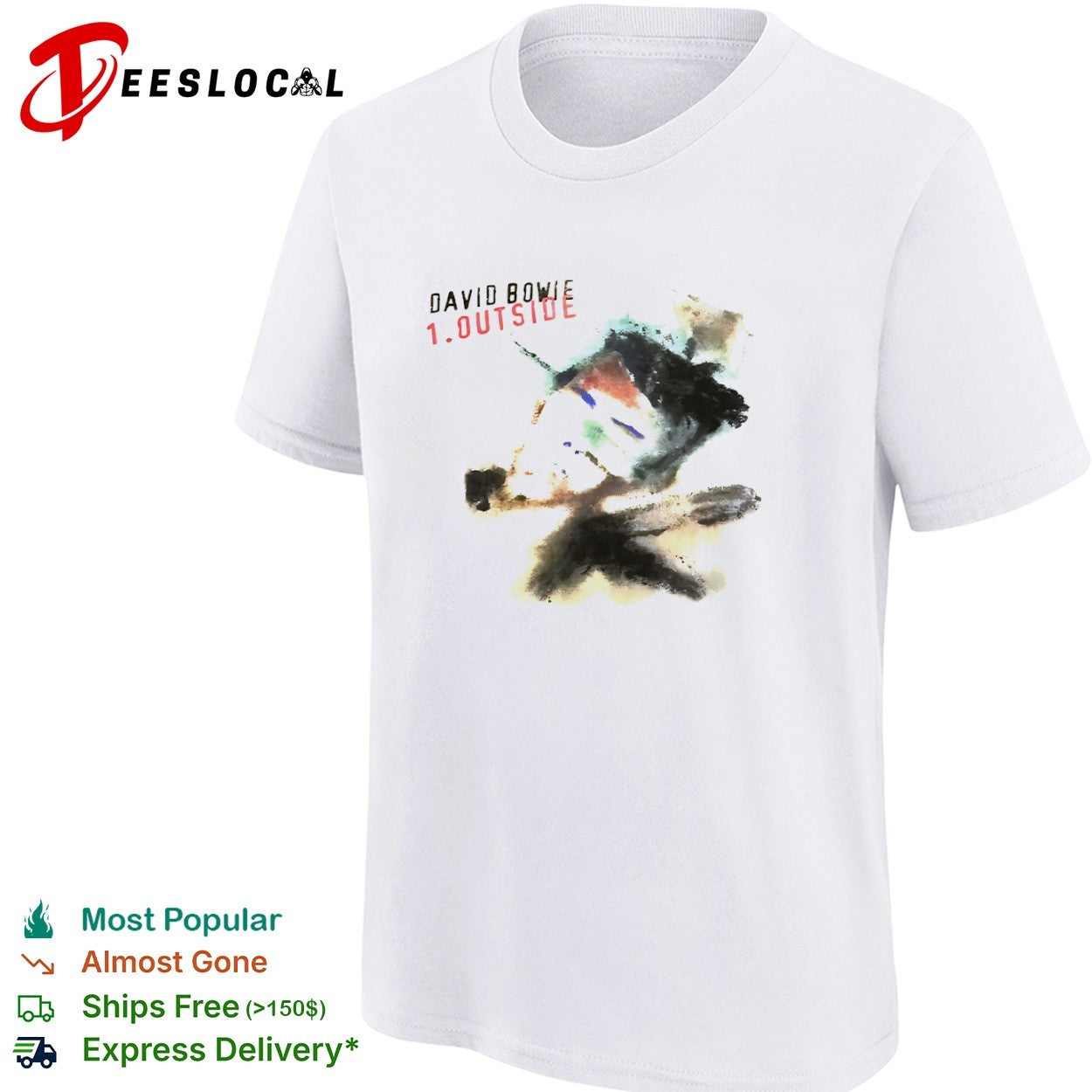 David Bowie 1 outside album cover abstract shirt