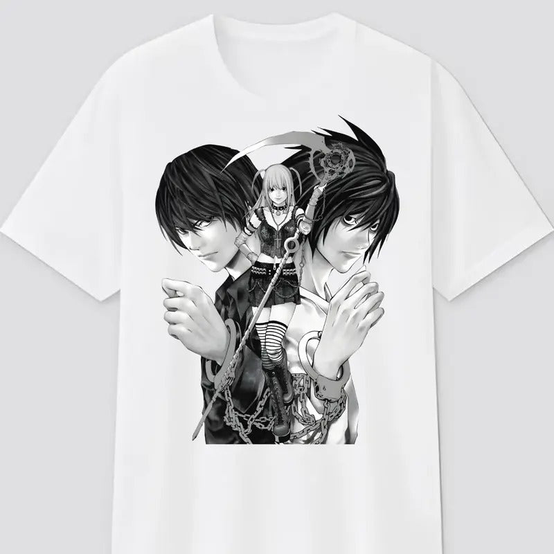 Death Note T-Shirt, L Kira Misa Graphic Tee,  Anime & Manga Gifts Cotton Menswear Hoodie, Sweatshirt | PodTeesHub.com