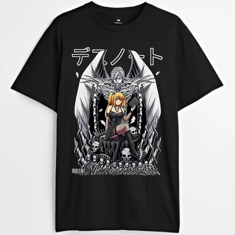Death Note T-Shirt, Misa Amane And Shinigami Graphic Tee,  Anime & Manga Gifts Cotton Menswear Hoodie, Sweatshirt