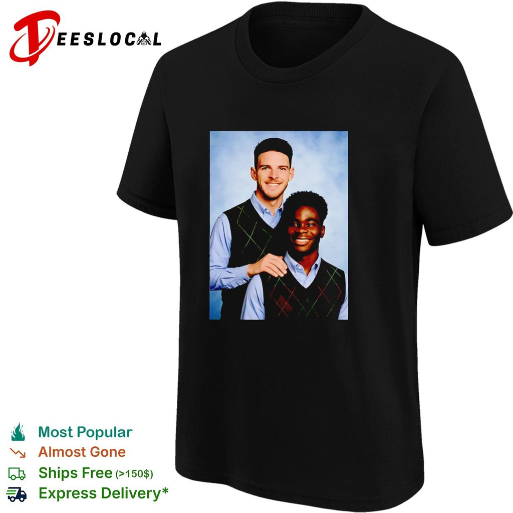 Declan Rice and Bukayo Saka Arsenal FC Premier League Step Brothers shirt