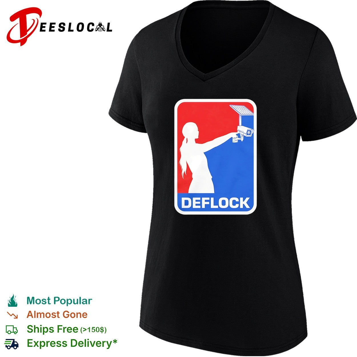 Deflock camera style Sophie Cunningham logo parody shirt