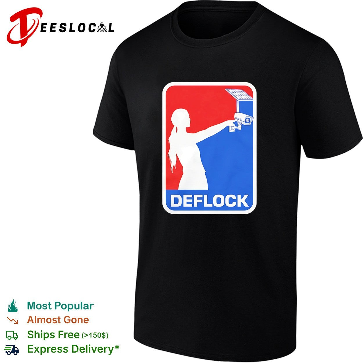 Deflock camera style Sophie Cunningham logo parody shirt