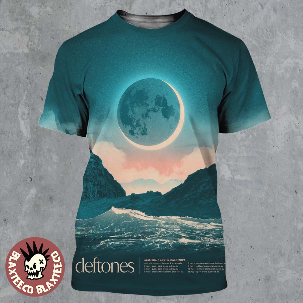 Deftones Australia And New Zealand Tour 2026 Schedule Dates Eclipse Art All Over Print Shirt