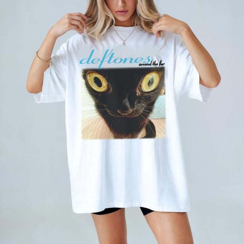 Deftoness Around The Fur Cat Tshirt Sweatshirt Hoodie, Rock Band Graphic Tee, Alternative Rock Tee, Music Fan Gift,...