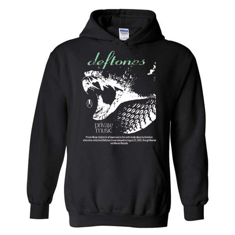 Deftoness Private Music Tracklist Hoodie, Concert Merch Gift For Rock And Metal Fans, Private Music Snake Shirt , Unisex...