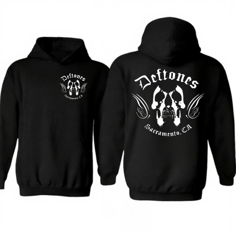 Deftoness Skull Sacramento Ca 1988 Two Sides Tshirt Sweatshirt Hoodie, Retro Rock Streetwear Shirt, 2000s Band Tee,...