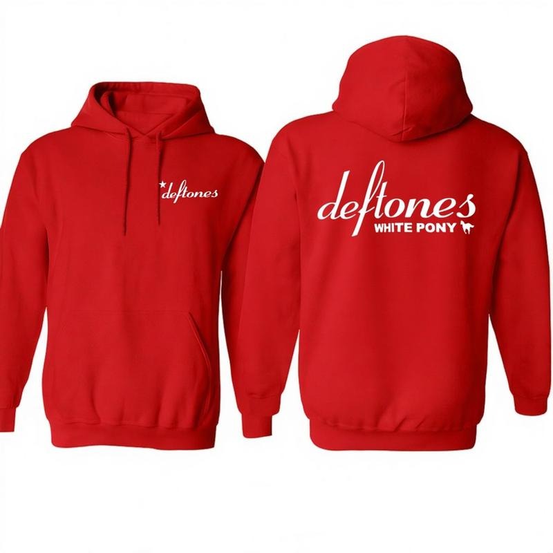 Deftoness White Pony 2 Sides Hoodie, Alternative Rock, Y2k Music Fan Tee, Logo Star White Pony Rock Band Shirt, Unisex...