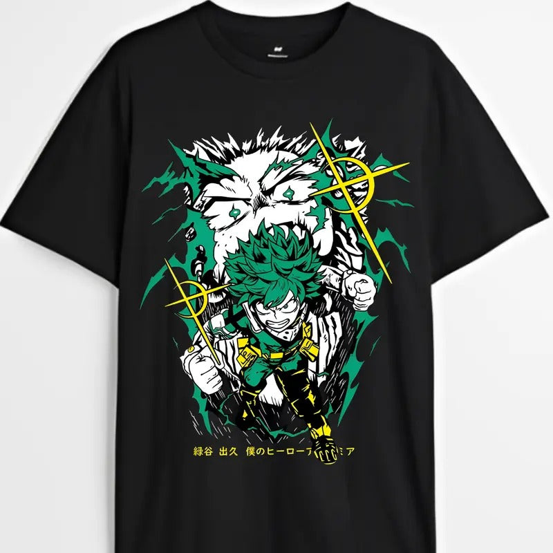 Deku Izuku Midoriya T-shirt & Sweatshirt, My Hero Academia Graphic Tee, Anime & Manga Gifts Cotton Menswear Hoodie