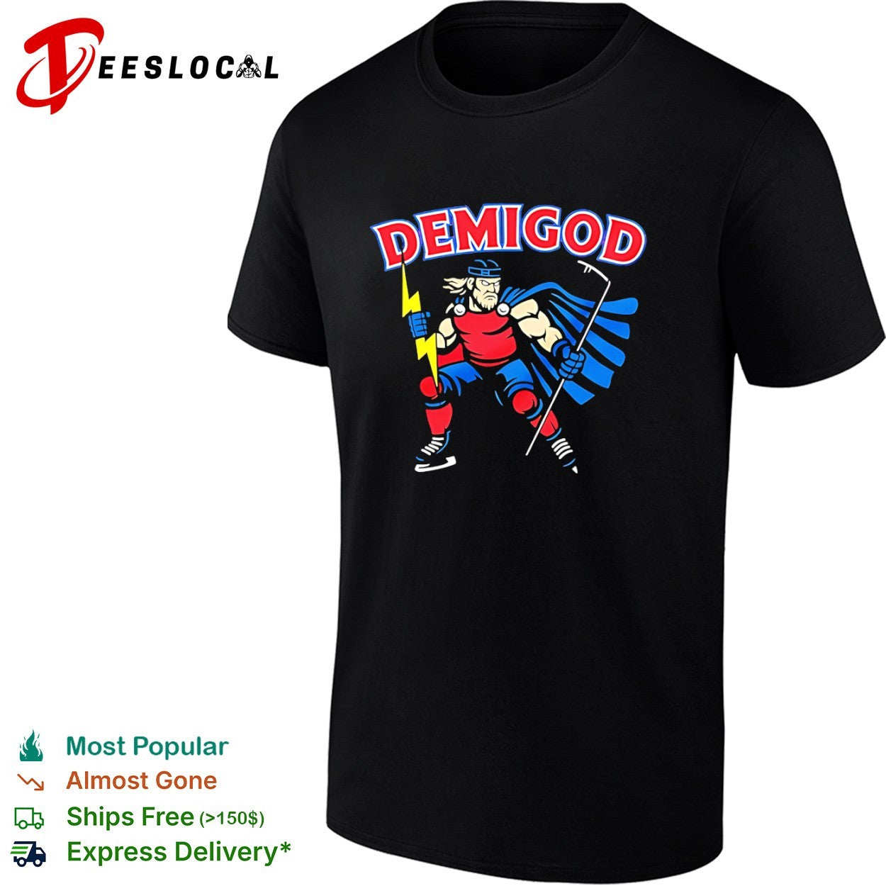 Demigod Thor Hockey Lightning Bolt Norse Mythology Norse God Ice Hockey Team shirt