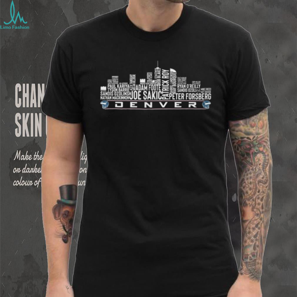 Denver Colorado Hockey Team City Skyline Text Typography Word Cloud Vintage Sports Shirt