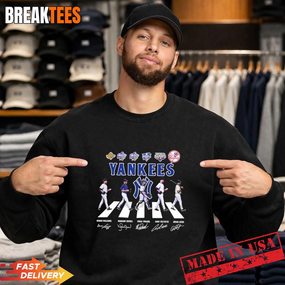 Derek Jeter And Legends Abbey Road New York Yankees Baseball Signatures T-Shirt