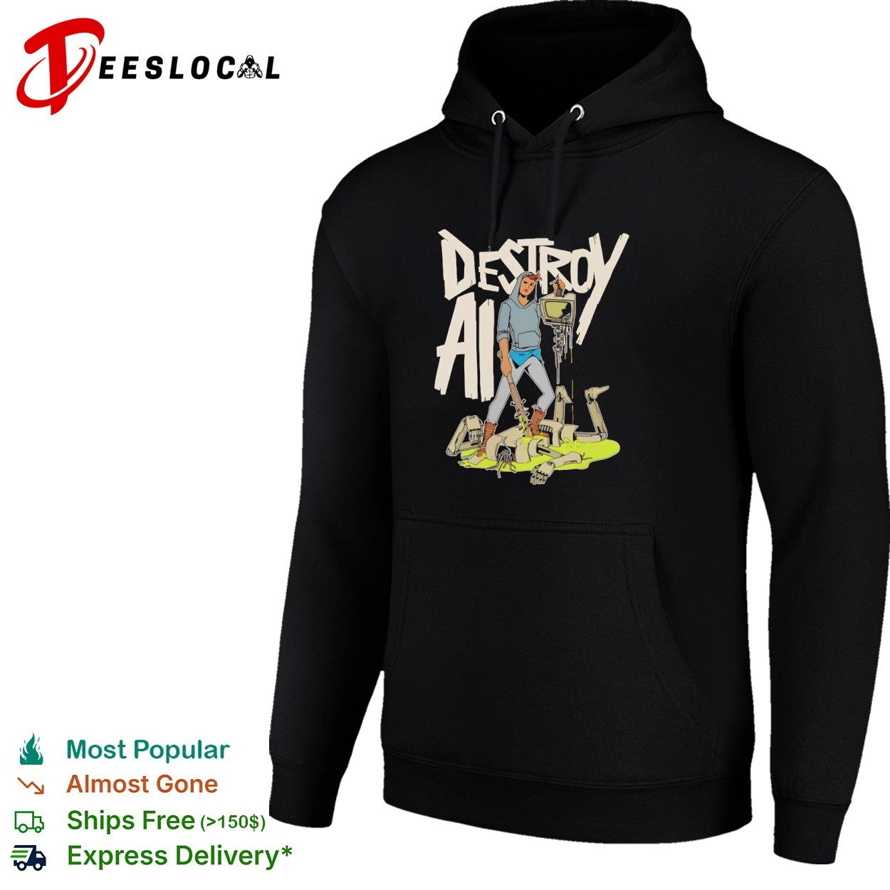 Destroy AI Sci-Fi Cyberpunk Robot Resistance shirt