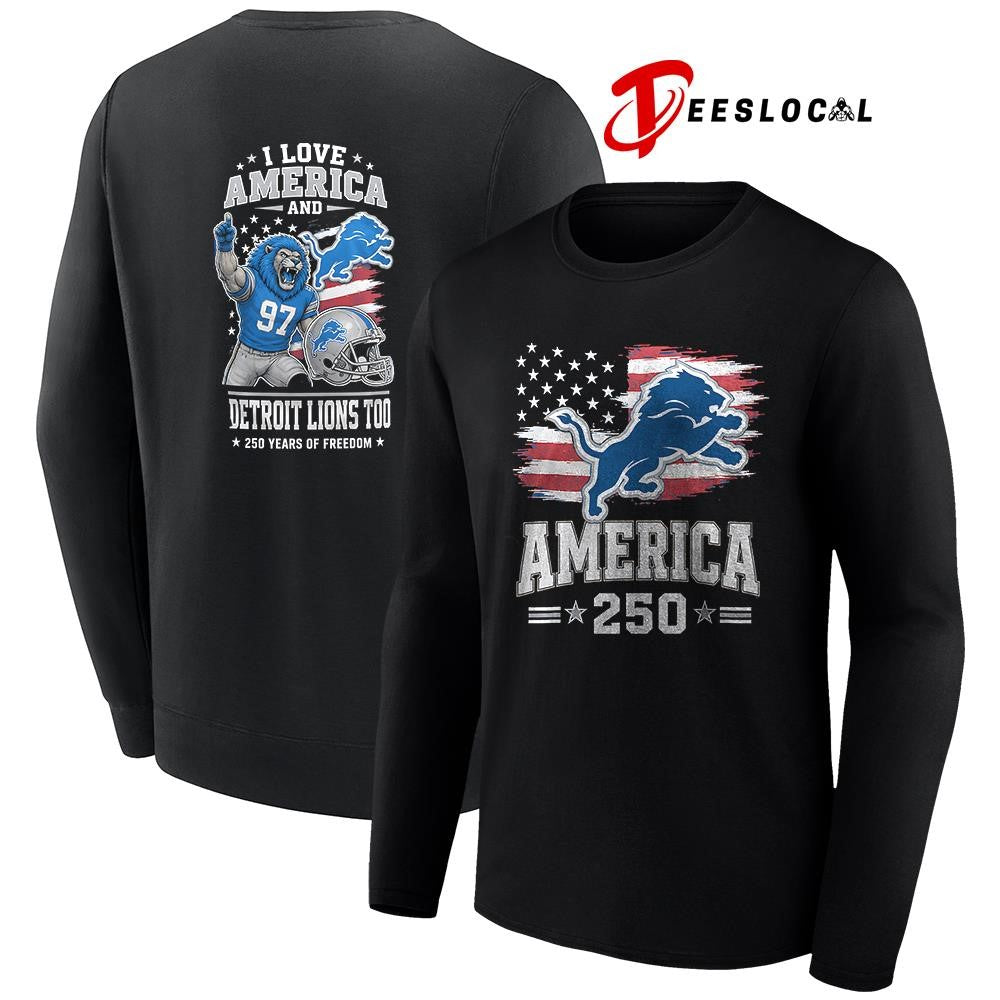 Detroit Lions 250 years of freedom mascot shirt